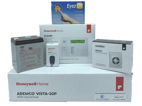 Honeywell Home Vista-20p, 6160RF, EVL 4, Battery, Siren, (1) 5834-4 Keyfob