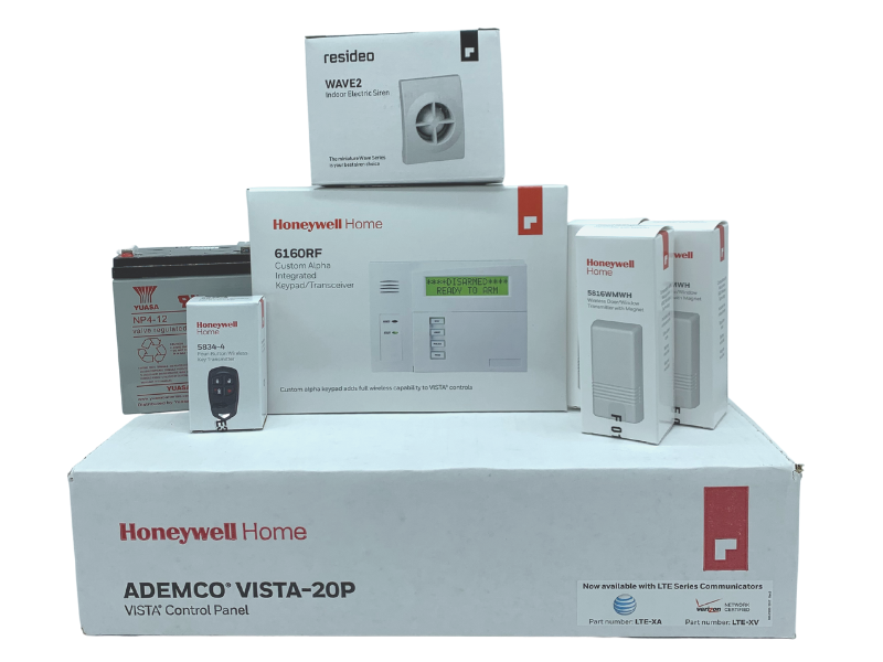 Honeywell Home Vista-20P Kit with (1x) 6160RF, (3x) 5816WMWH, (1x) 5834-4